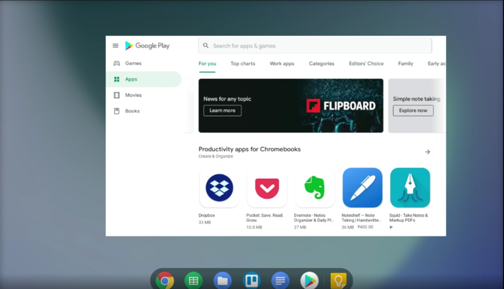 Android 10 gestures on Chrome OS