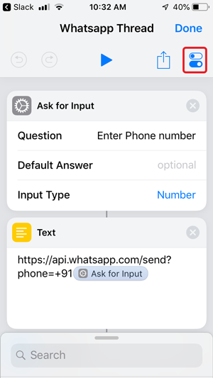 send whatsapp without saving contacts- control center