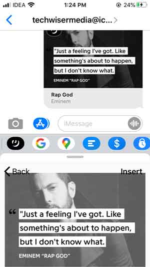 genius lyrics app with Rap God lyrics on screen