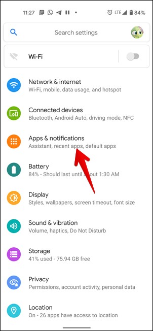 Android Apps Settings