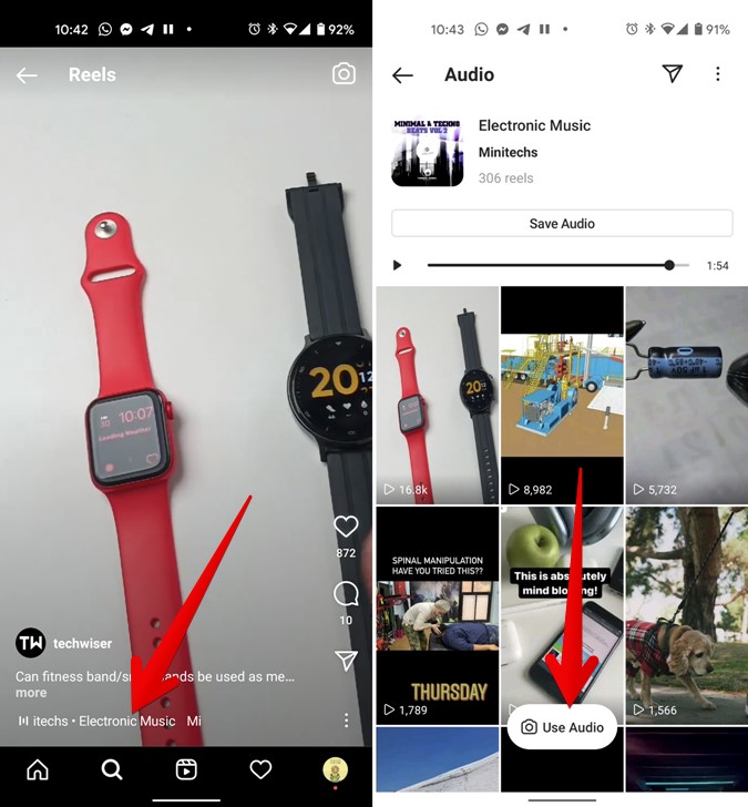 Use Audio from Trending Instagram Reels