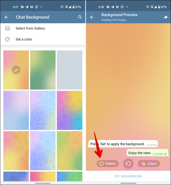Telegram Change Background Color
