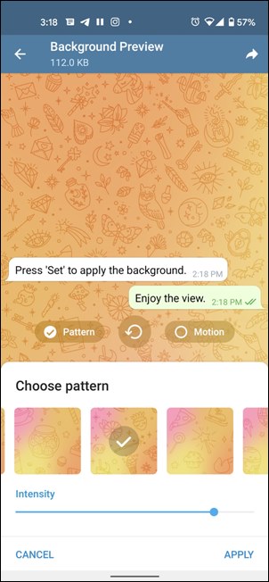 Telegram Change Background Pattern