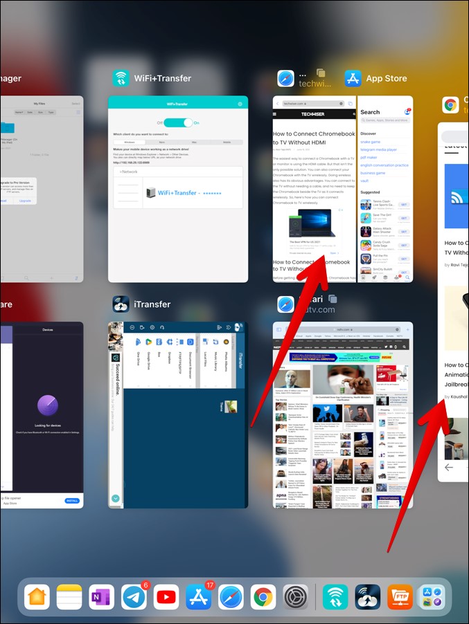 View Multitasking Apps in App Switcher iPad