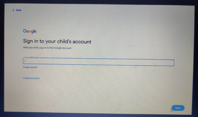 Sign-in to your child's account 