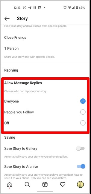 Instagram Story Disable Comments