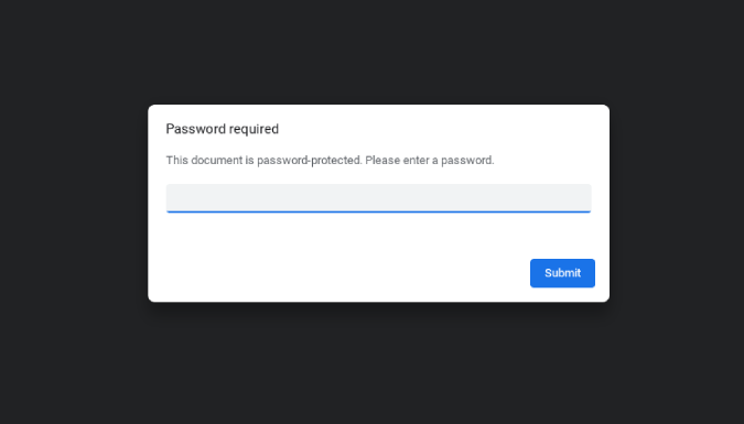 Openning PDF with Password on Chrome