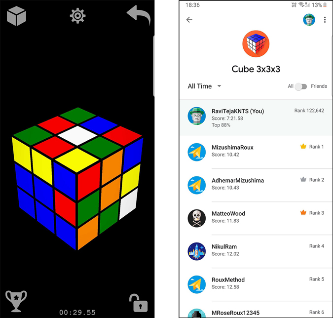 screenshot of Magic Cube puzzle 3d- rubik's cube app