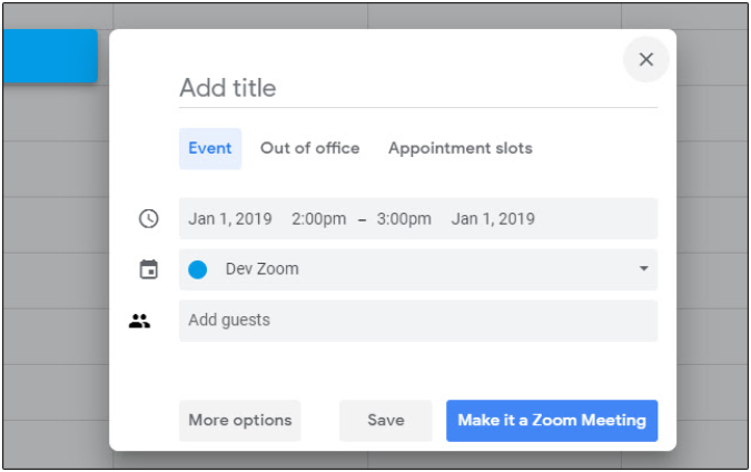 Zoom Scheduler Chrome extension by Zoom