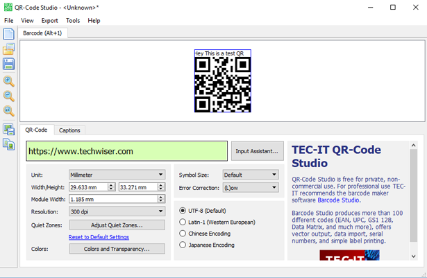 Offline QR code generator- Windows QR code Studio