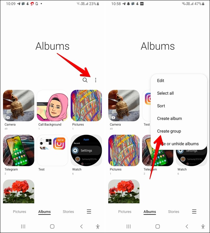 Samsung Gallery Create Album Groups