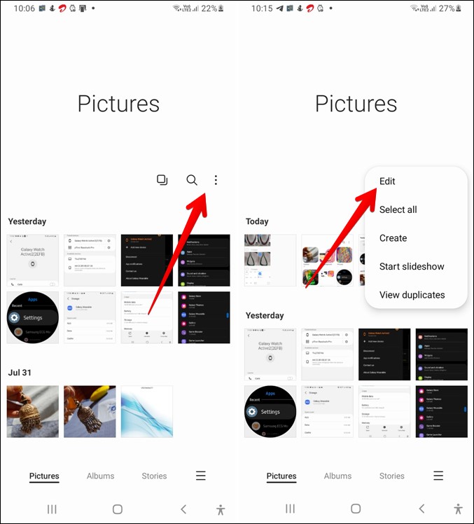 Samsung Gallery Select Multiple Pictures