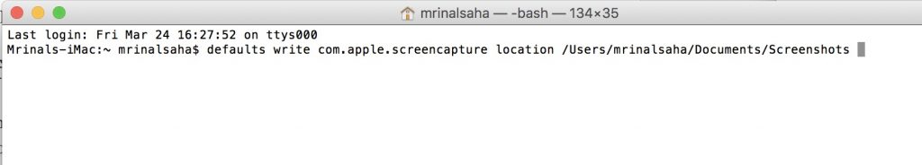 Change the location for Mac Screenshots