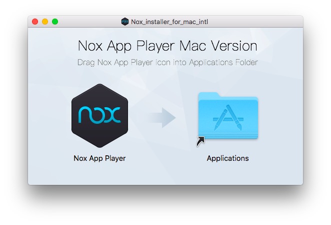Drag the Nox App Player icon into the Applications folder.