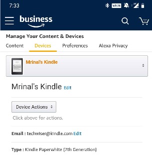 'Send to Kindle' email address