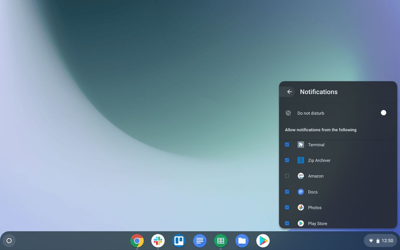 Control Notifications for individual app on chromebook