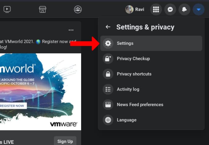 Settings in Settings & Privacy section 