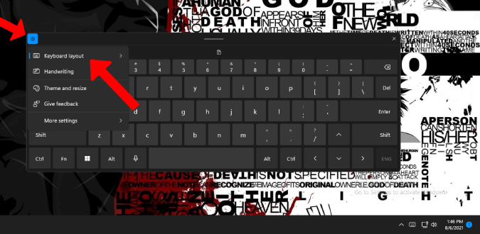 Changing keyboard layout on Windows 11