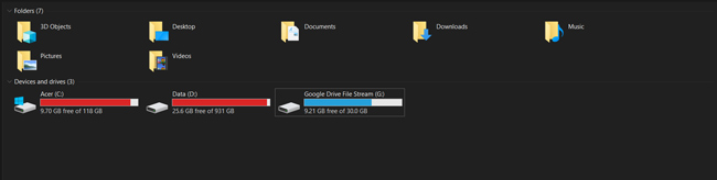 Google Drive on File Explorer