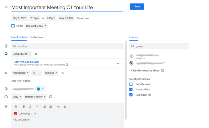 Schedule Meetings in Google Calendar