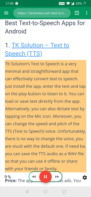 android text to speech app- T2S