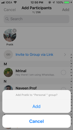 Stop People from Adding You to WhatsApp Groups- add