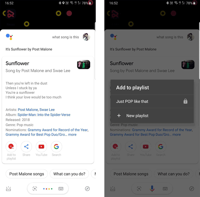 Adding song to YouTube Music Playlist from Google Assistant 