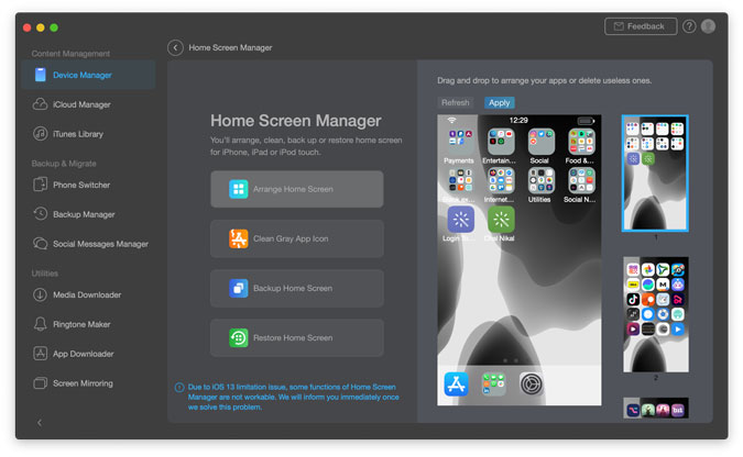 home screen manager
