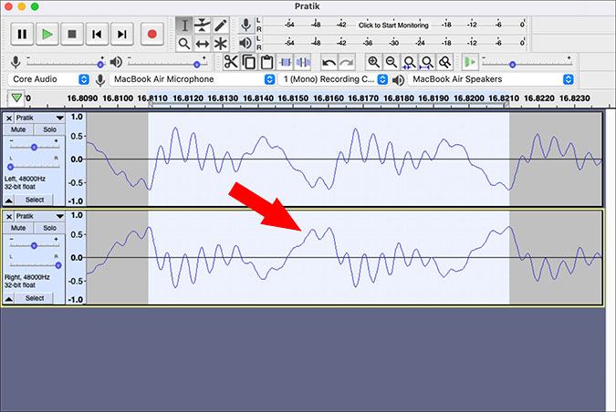 out of phase wave in audacity