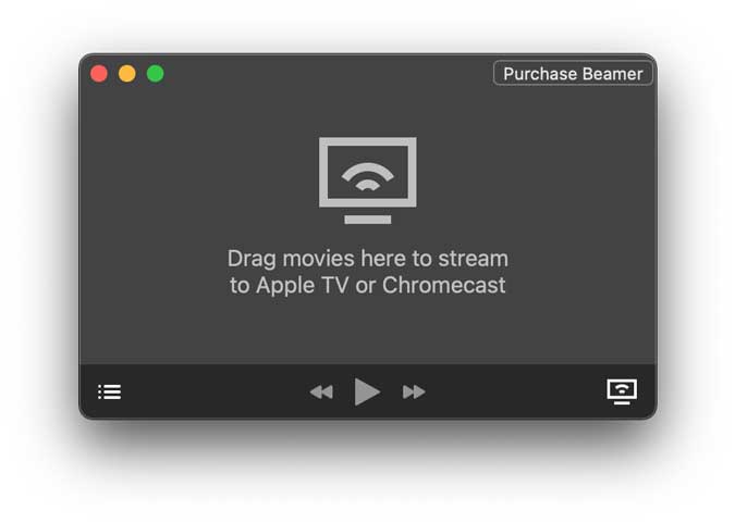 beamer for macOS that will stream media directly to Apple TV