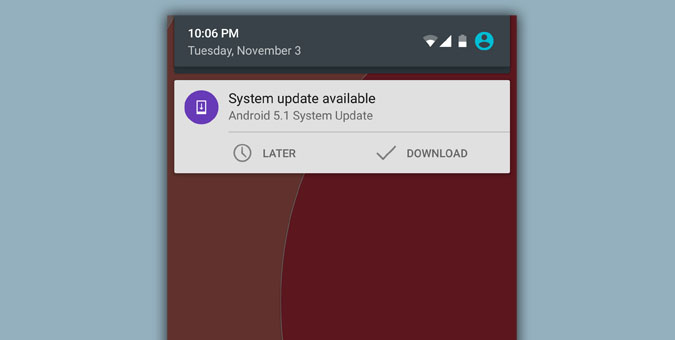 Cómo deshacerse de la notificación de actualización del sistema en Android