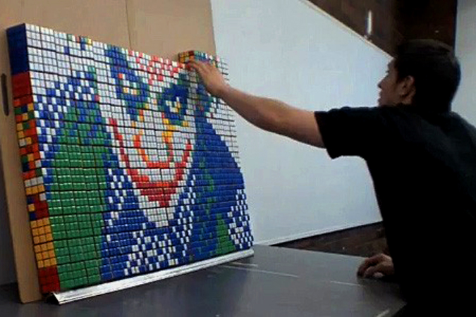 Cómo hacer un mosaico de cubos de Rubik