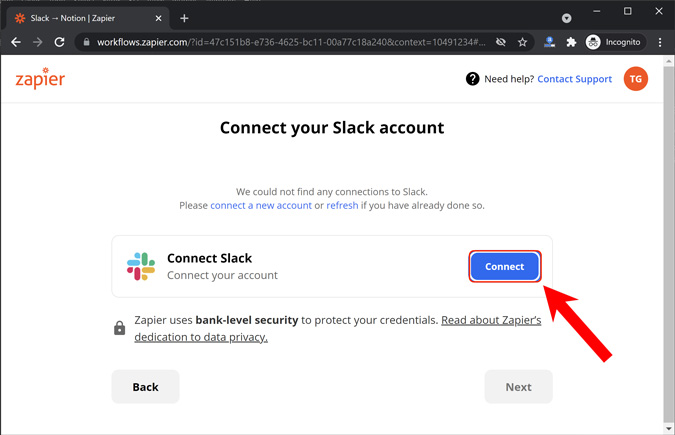 integrate slack on zapier