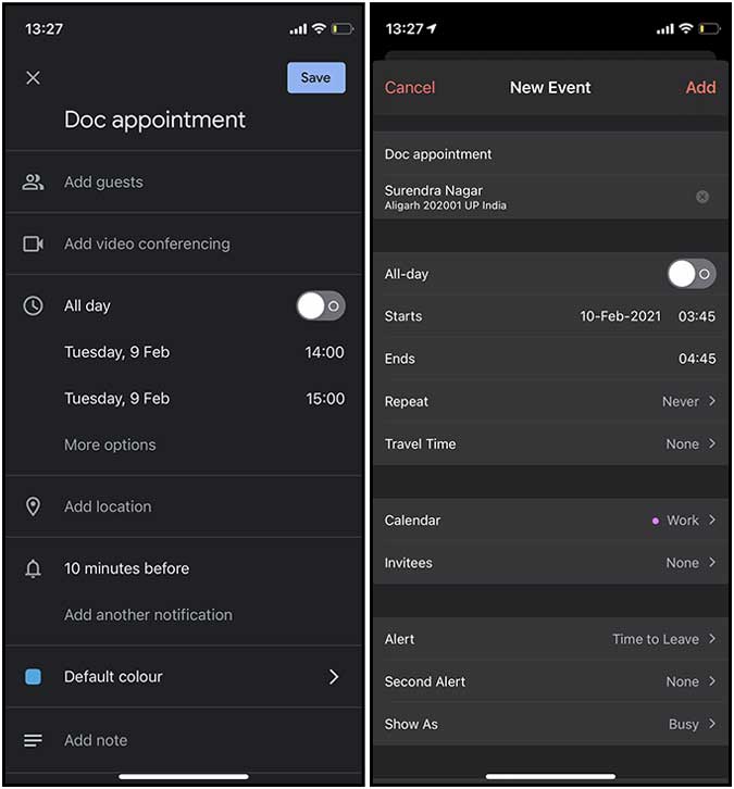 Adding Event to Both Google and Apple Calendar is similar