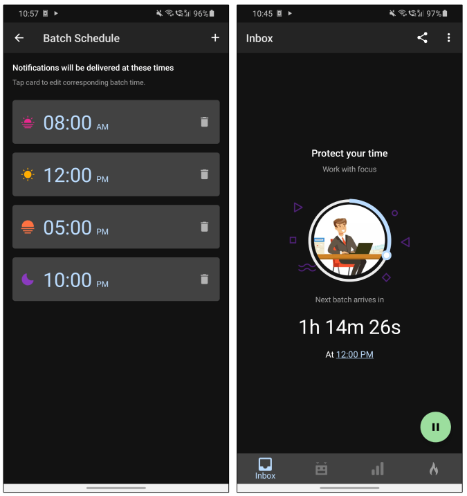 daywise dnd app batch notifications android