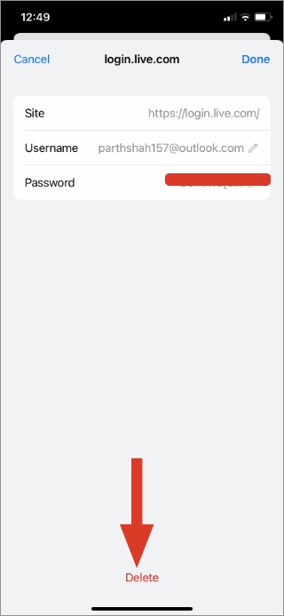 delete password on iphone