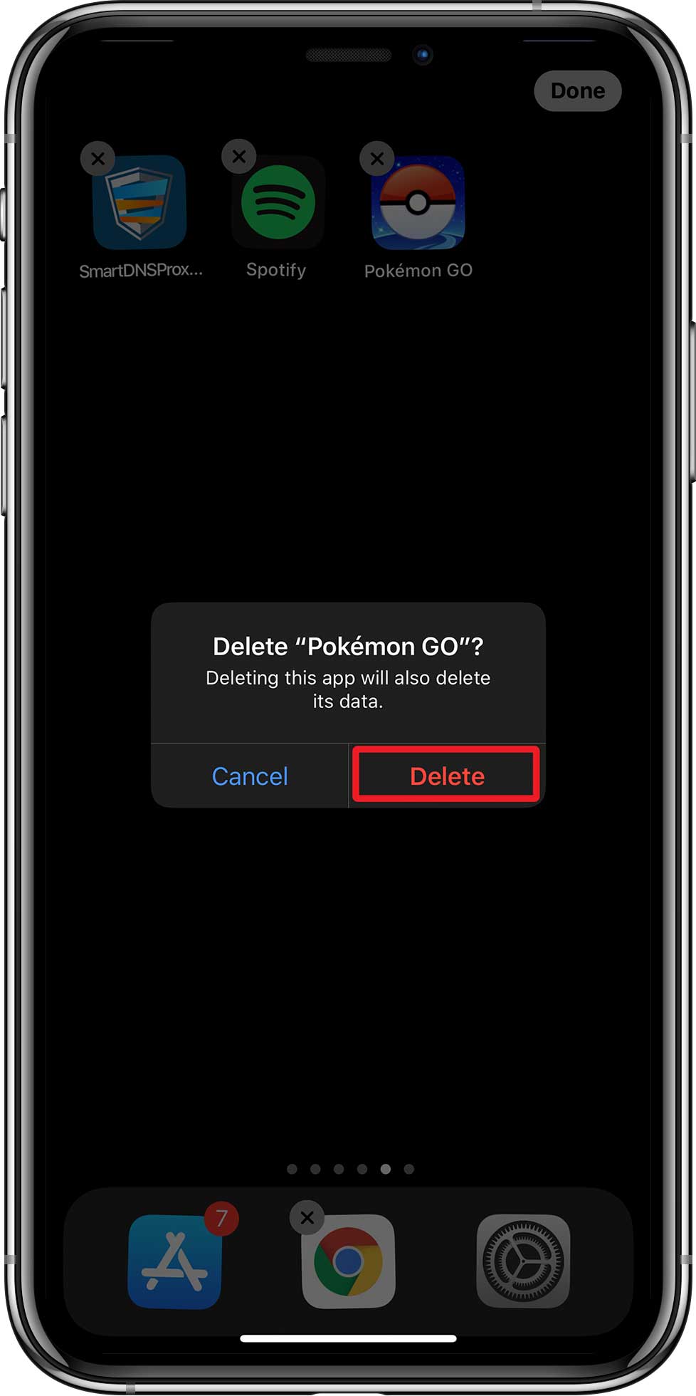 delete the Pokemon Go app from your iPhone.