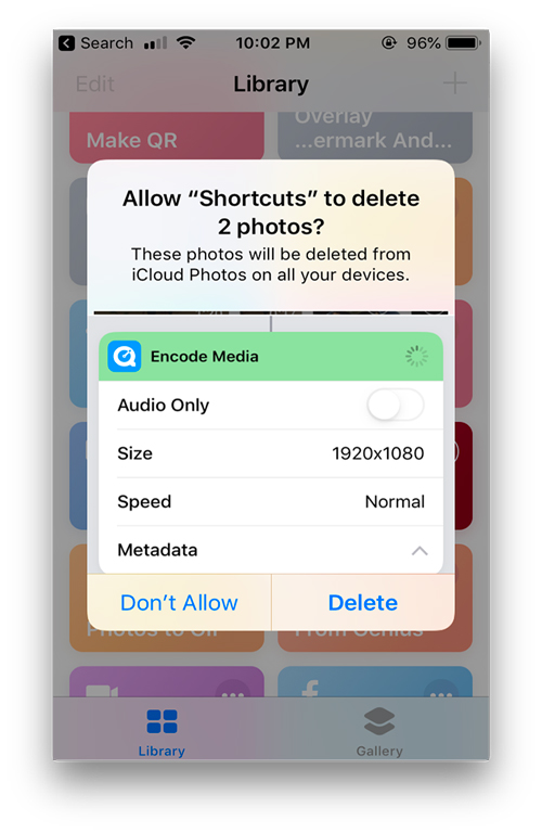 Useful shortcuts for apple's shortcut app- delete screenshots