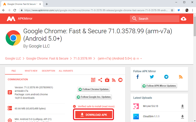 Install Chrome on Android TV- downlaod apk