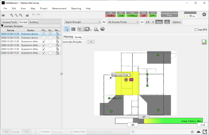 ekahau wifi mapping app with floor plan