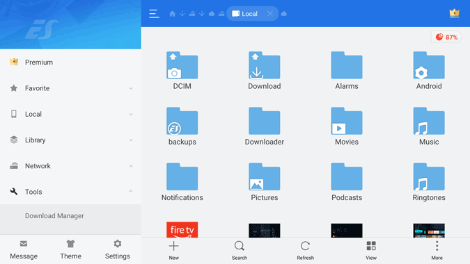 es file manager for fire tv stick