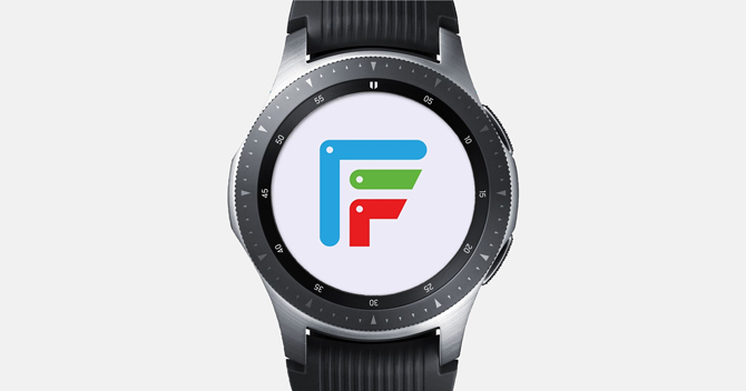 Screenshot of the Galaxy Watch with facer logo