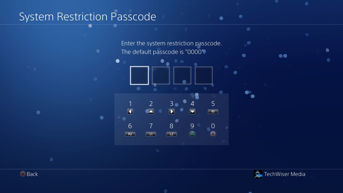 put a password on PS4- passcode