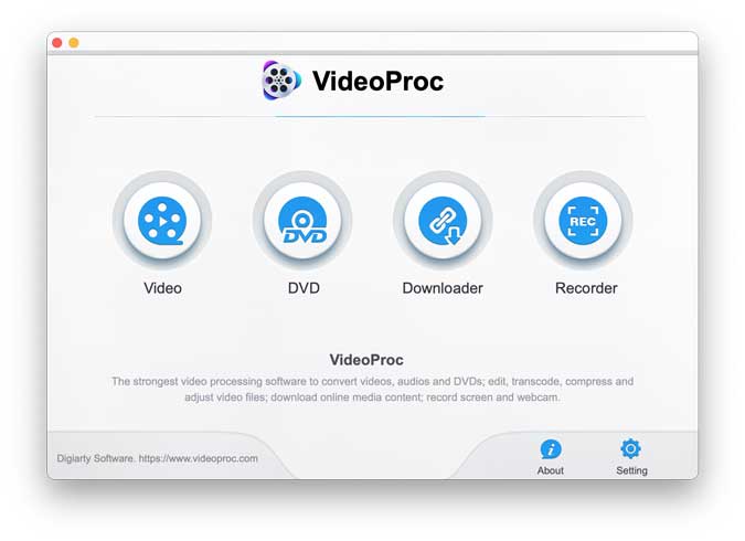 VideoProc feature window