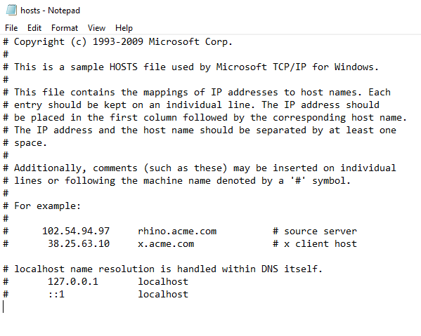 fix dns server not responding 03 - hosts file