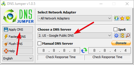 fix dns server not responding 12 - change dns address