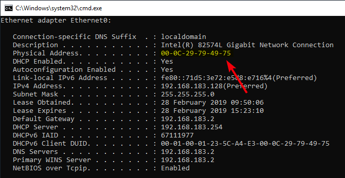 fix dns server not responding 14 - copy mac address