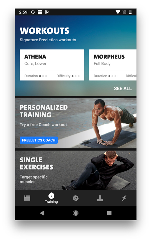 Freeletics- workout apps for android and ios