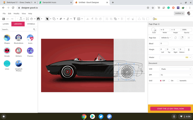 using Gravit Designer on Chromebook