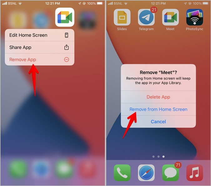 iPhone Home Screen Remove App